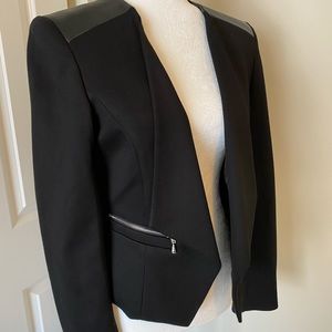 Express brand black blazer/ leather accents